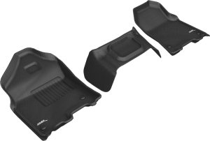 Dodge Ram 1500 Floor Mats - Front - 3D MAXpider - Kagu Series - Black - `19-`20